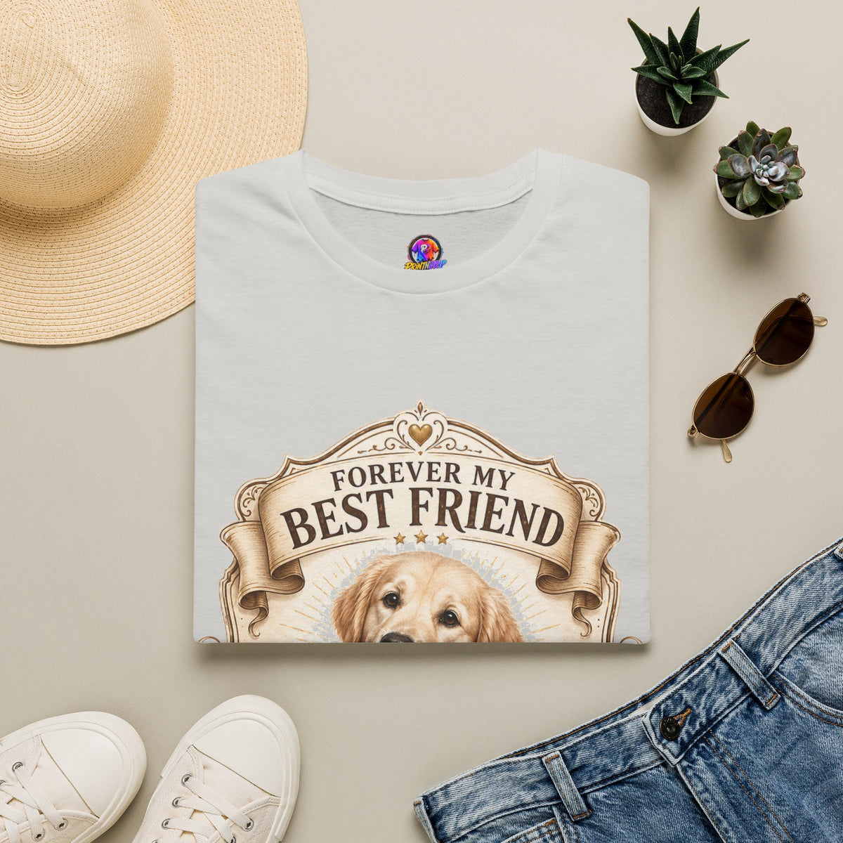 Forever My Best Friend Golden Retriever T-Shirt — Personalized Pet Memorial Tee