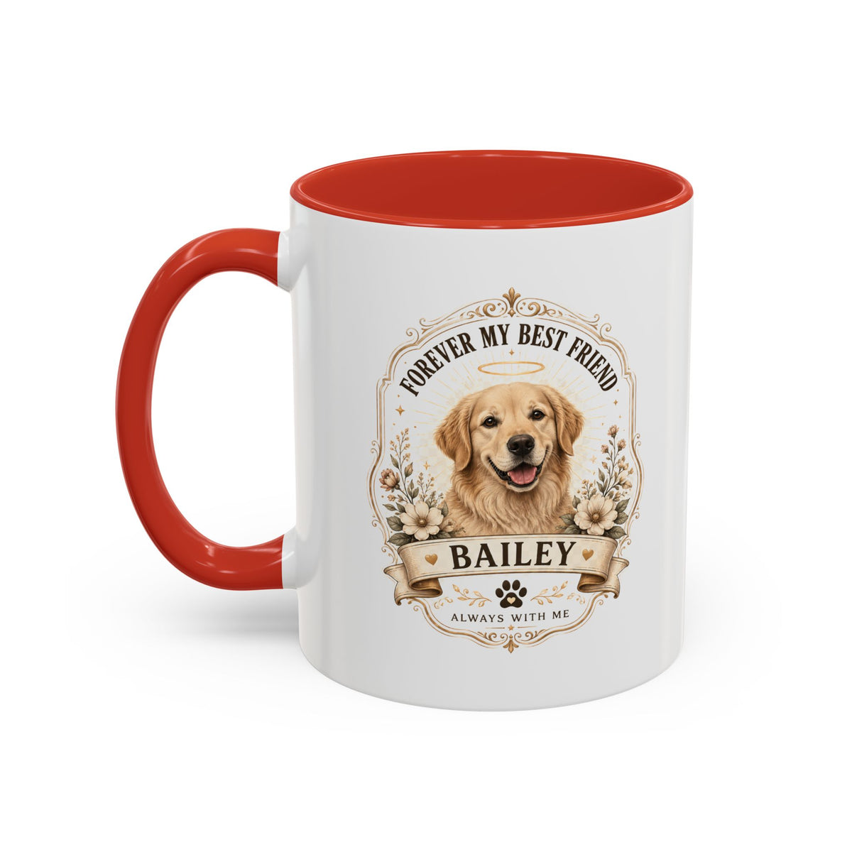 Milo Bailey Dog Dad Mom Dog Memorial Coffee Mug — "Forever My Best Friend" Personalized Golden Retriever