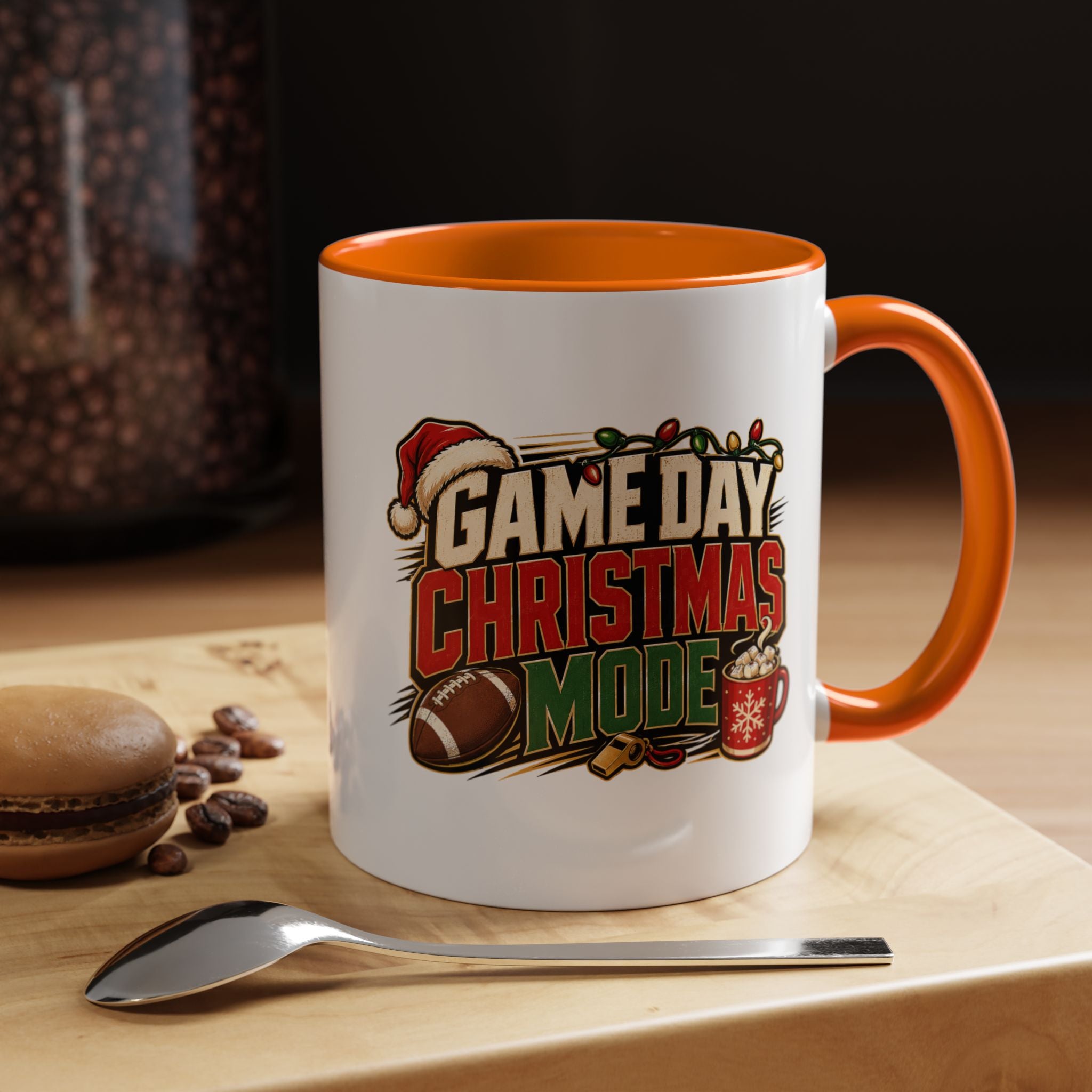 Modern Day Christmas Game Day Christmas Mode Coffee Mug - Holiday Football Mug (11/15oz)