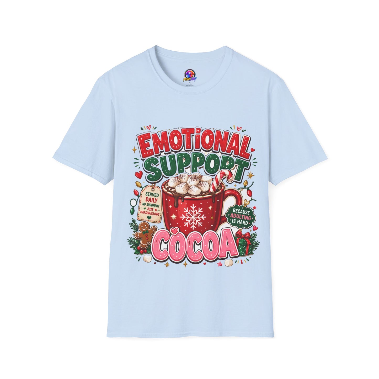 Emotional Support Cocoa T-Shirt — Holiday Hot Chocolate Graphic Tee