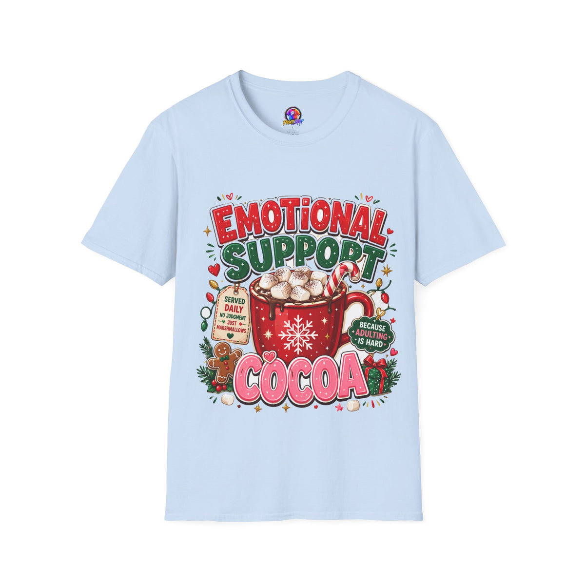 Emotional Support Cocoa T-Shirt — Holiday Hot Chocolate Graphic Tee