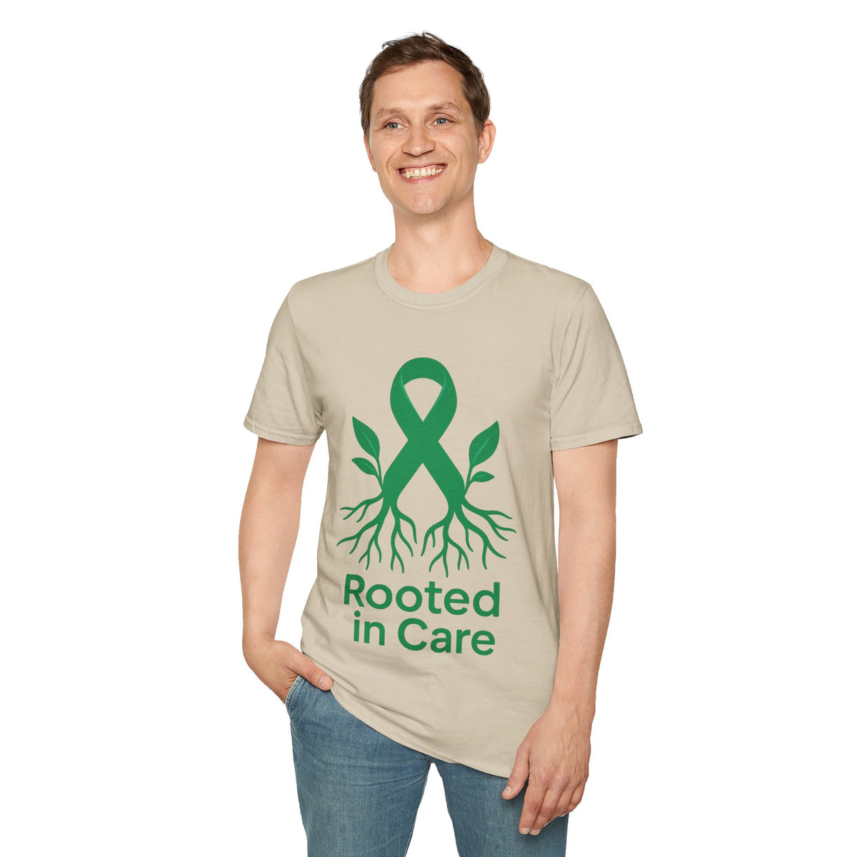 Rooted In Care Graphic Tee, Cute Eco Tree Nature Ribbon T-Shirt - Trending Now - September 2026
