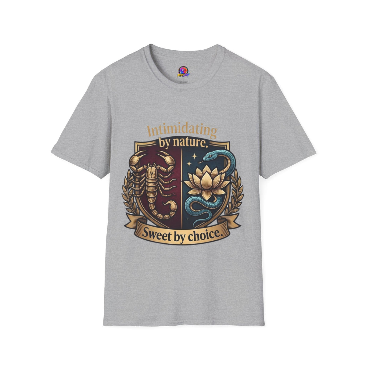 Intimidating by Nature T-Shirt — Scorpion & Snake Badge Design