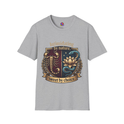 Intimidating by Nature T-Shirt — Scorpion & Snake Badge Design
