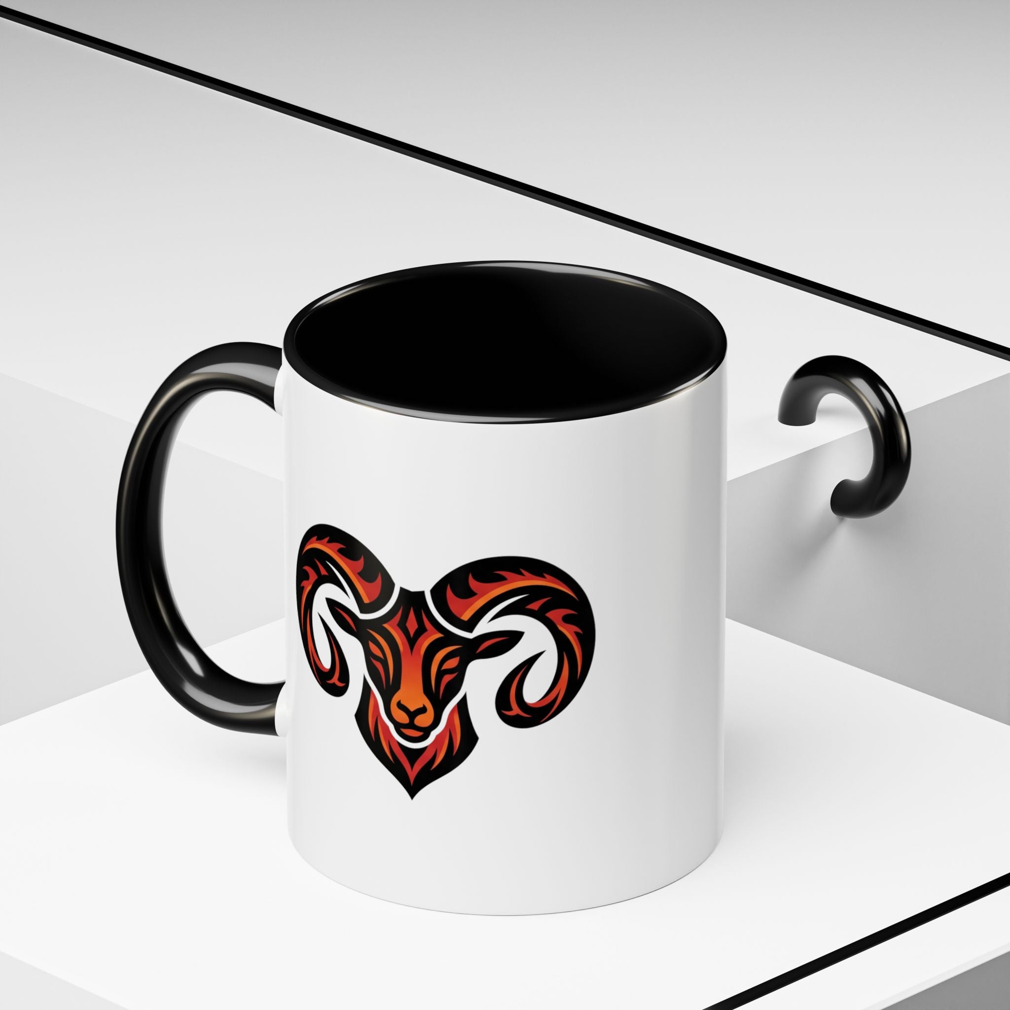 Ram Head Coffee Mug — Bold Tribal Goat Design Accent Mug