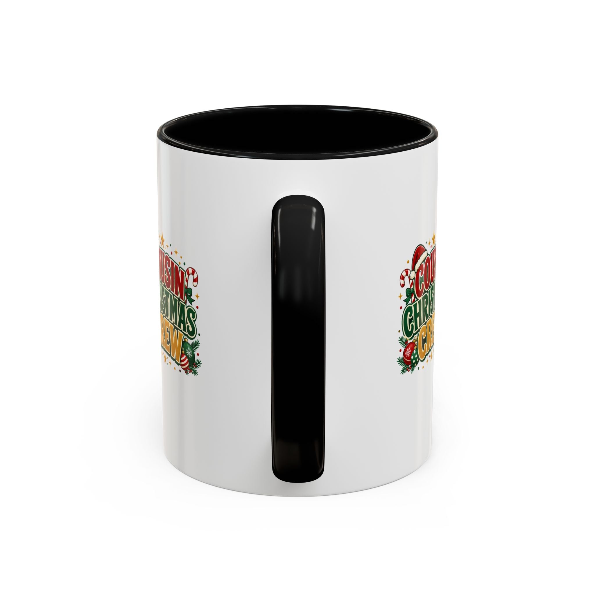 Cousin Christmas Crew Accent Coffee Mug — Holiday Family Christmas Coffee Cup