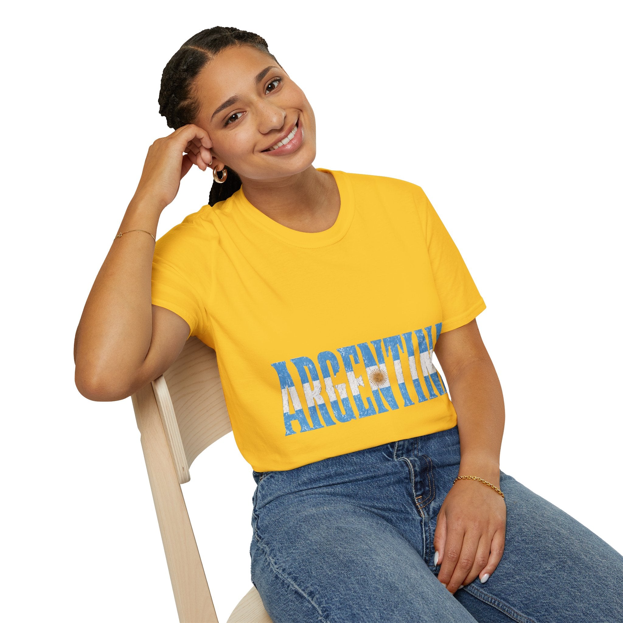 Argentina Beach Vibes T-Shirt — Distressed Blue "ARGENTINA" Graphic