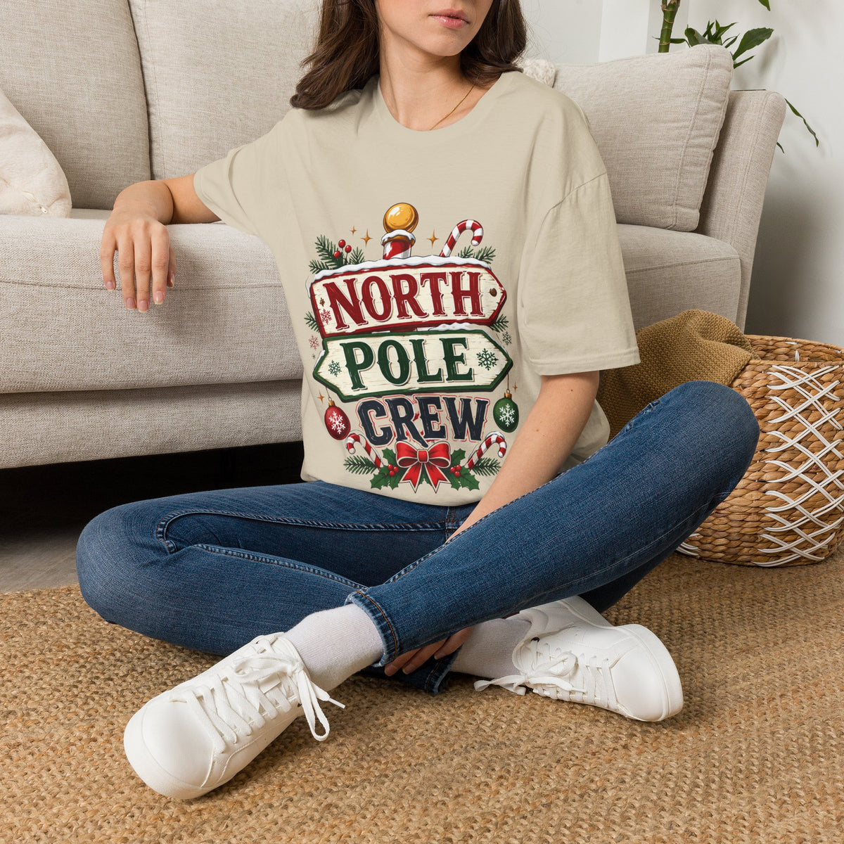 T-Shirt — North Pole Crew Christmas Holiday Graphic Tee