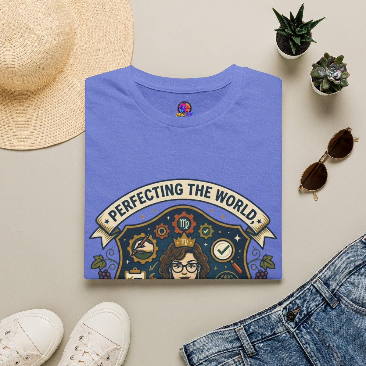 Virgo T‑Shirt — "Perfecting the World One Correction at a Time" Zodiac Tee