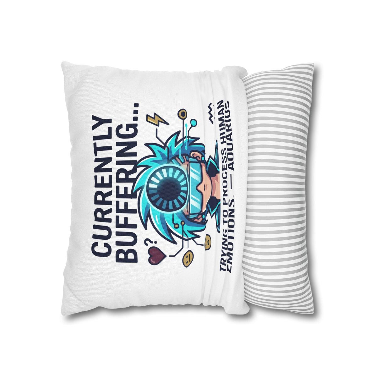 Aquarius Zodiac Spun Polyester Square Pillowcase