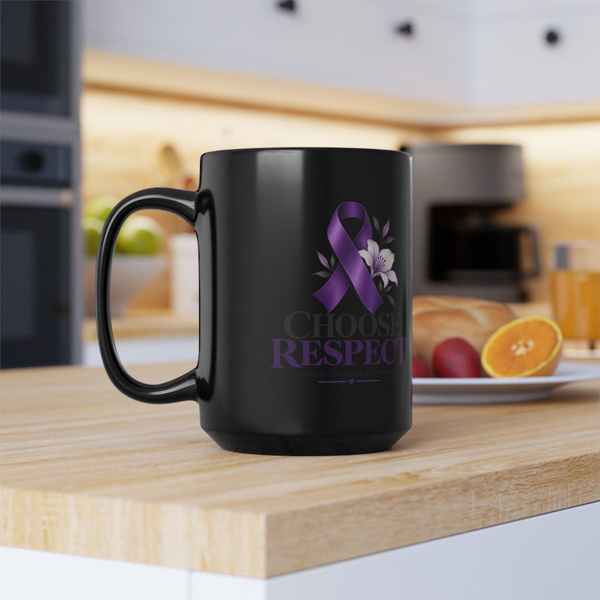 Choose Respect Purple Ribbon Domestic Violence Awareness Mug