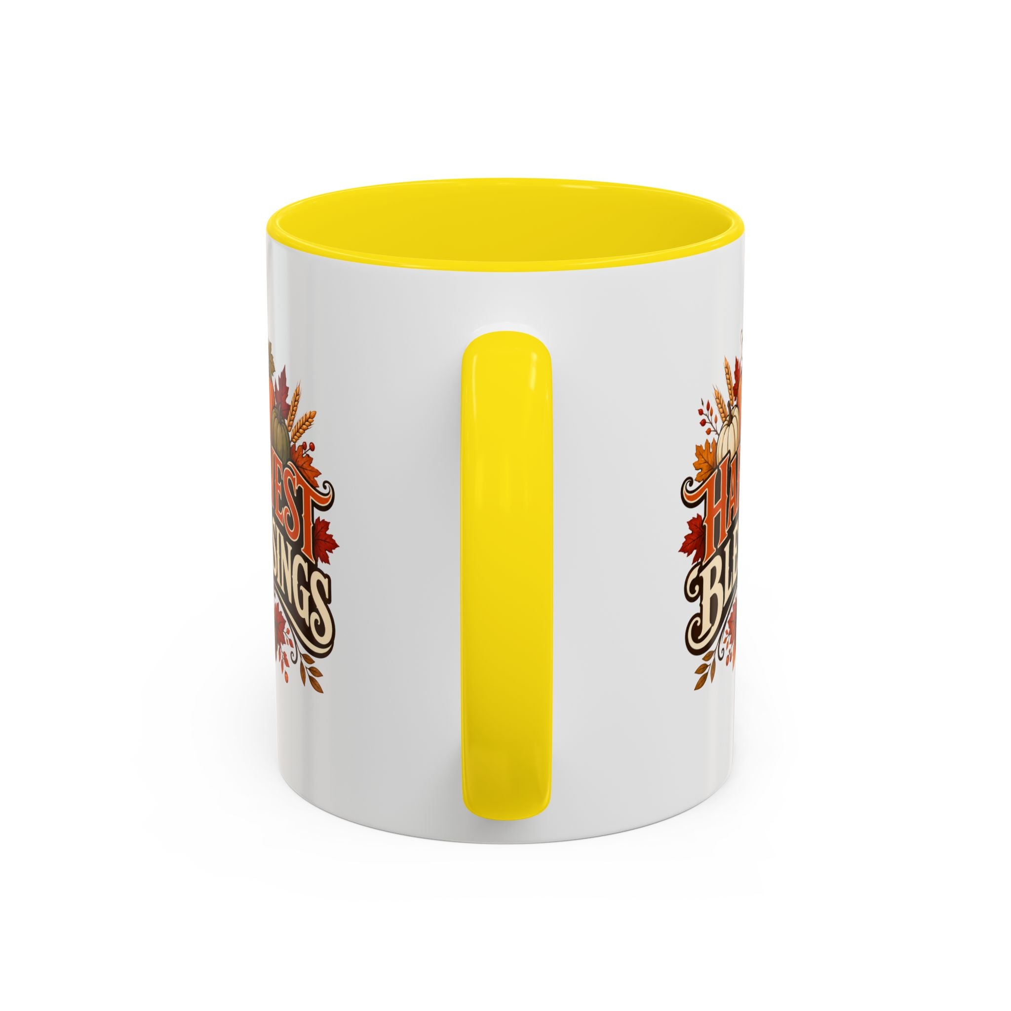 Thanksgiving Mug Harvest Blessings Coffee Mug — Thanksgiving Pumpkin Accent Mug