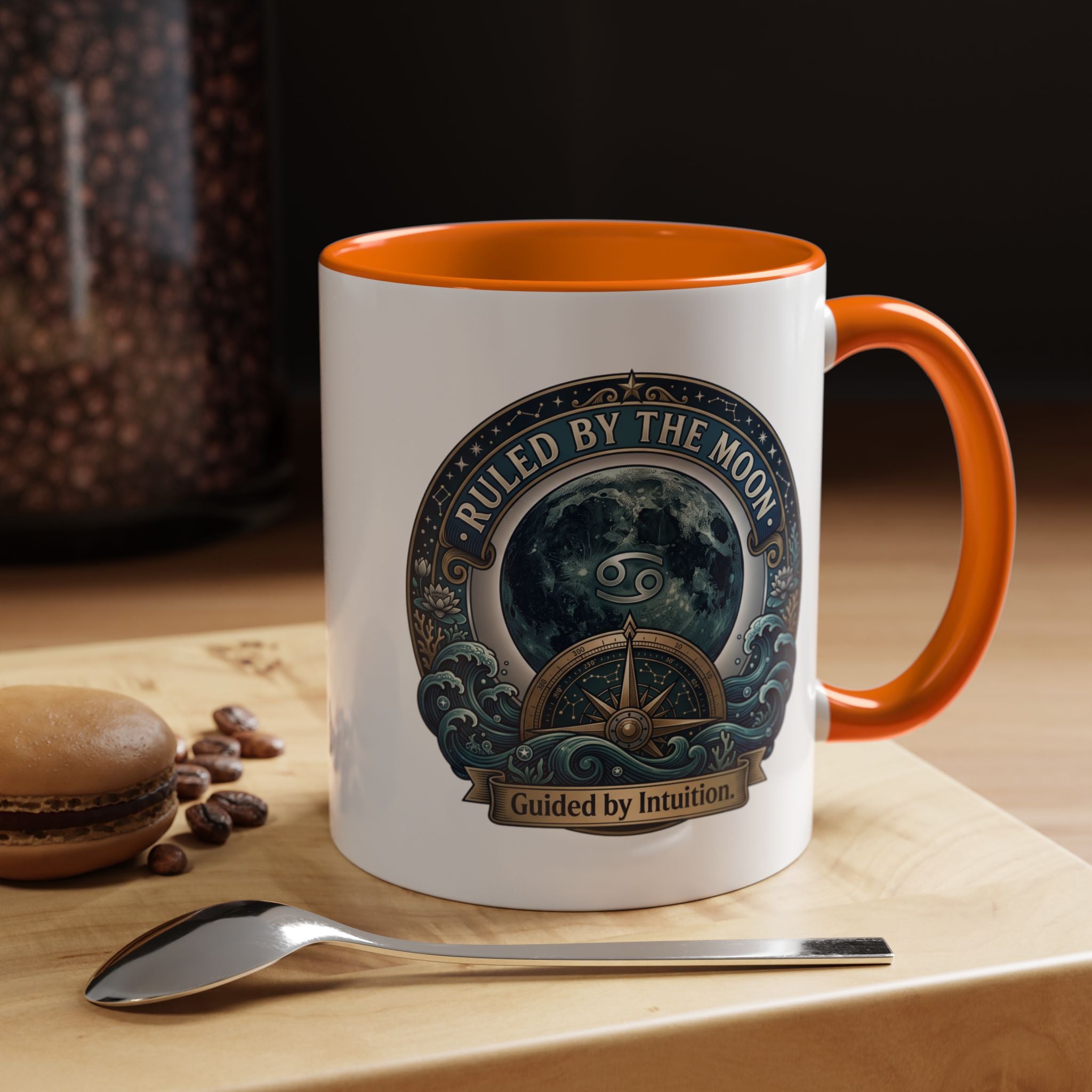 Ruled by the Moon Accent Coffee Mug — Zodiac Cancer Astrology 11/15oz