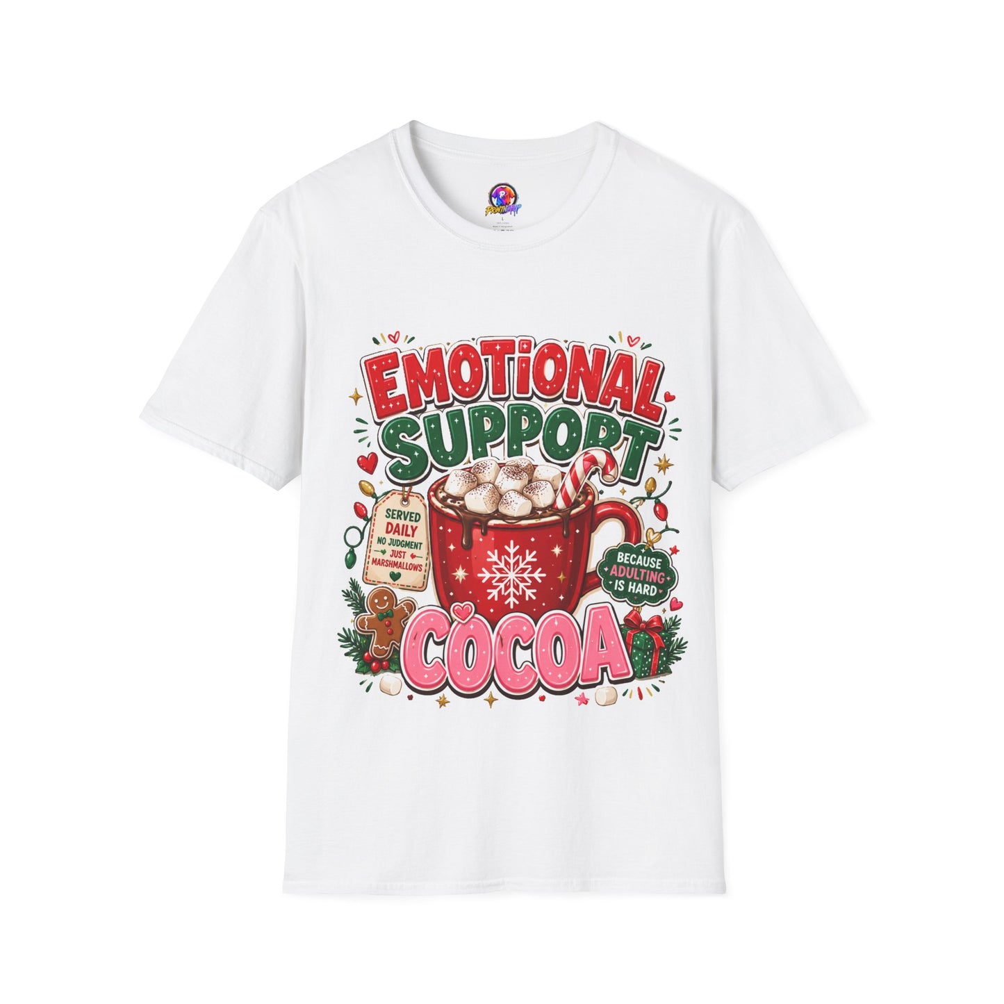 Emotional Support Cocoa T-Shirt — Holiday Hot Chocolate Graphic Tee