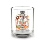 Glass Mug — "Grateful for Today" Thanksgiving Pumpkin Fall Coffee Mug