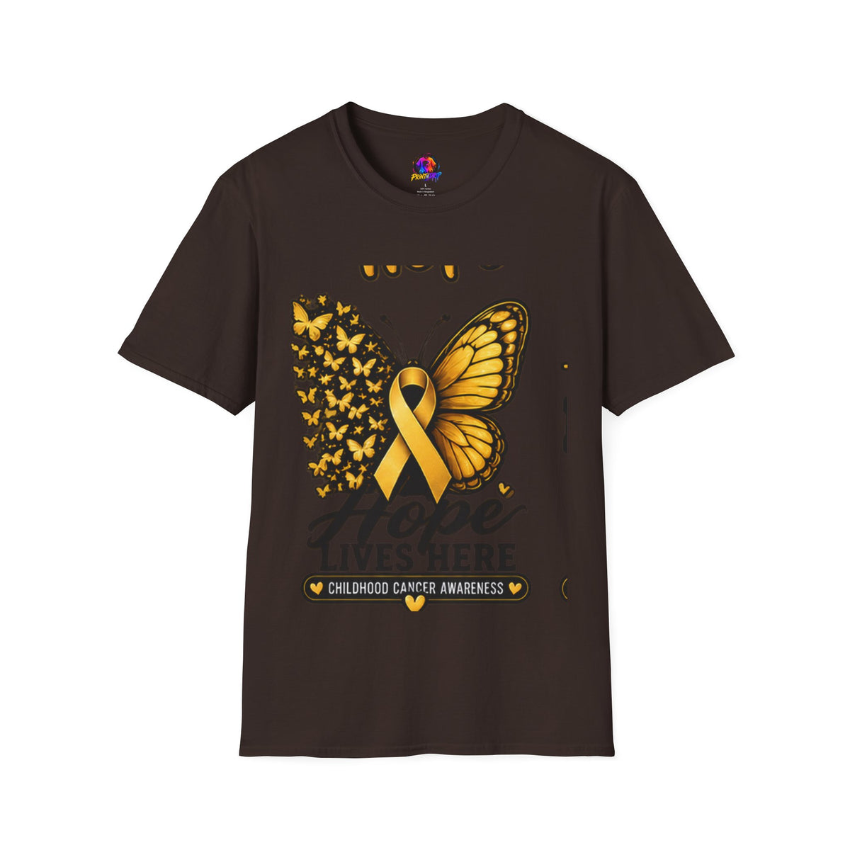Hope Lives Here Childhood Cancer Awareness T-Shirt
