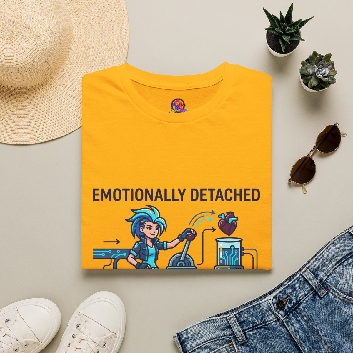 Aquarius Zodiac Emotionally Detached, Intellectually Invested T-Shirt — Aquarian Graphic Tee