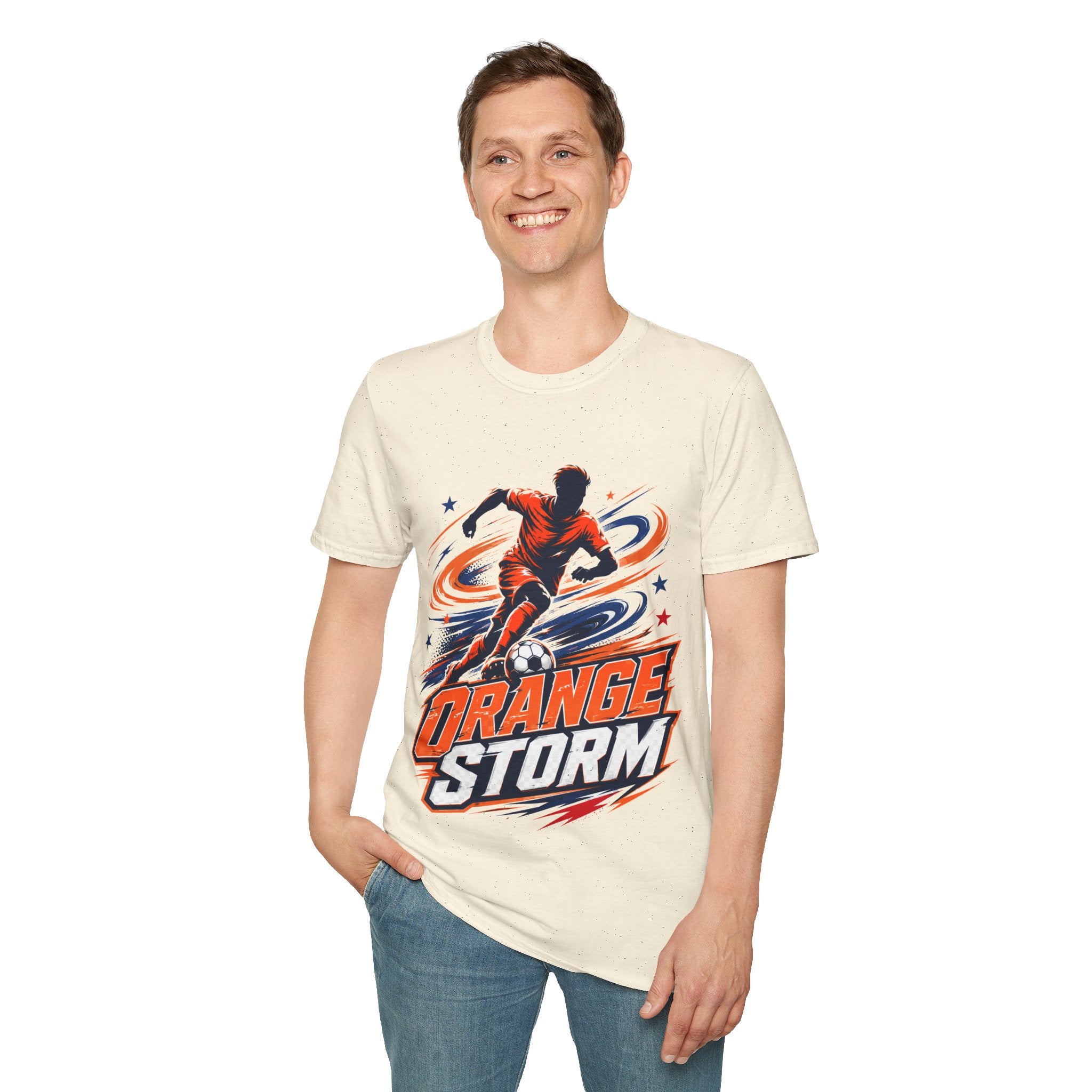 Netherlands Orange Storm Soccer T-Shirt — Dynamic Player Graphic Tee