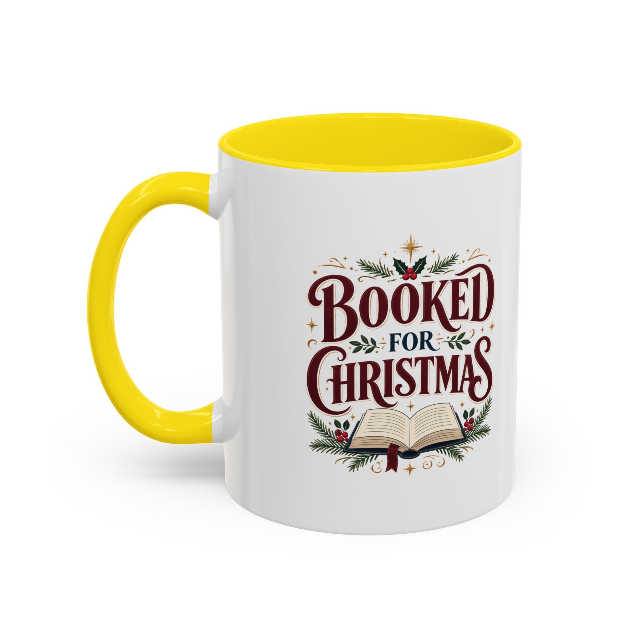 Christmas Booked for Christmas Coffee Mug — Holiday Book Lover Accent Mug