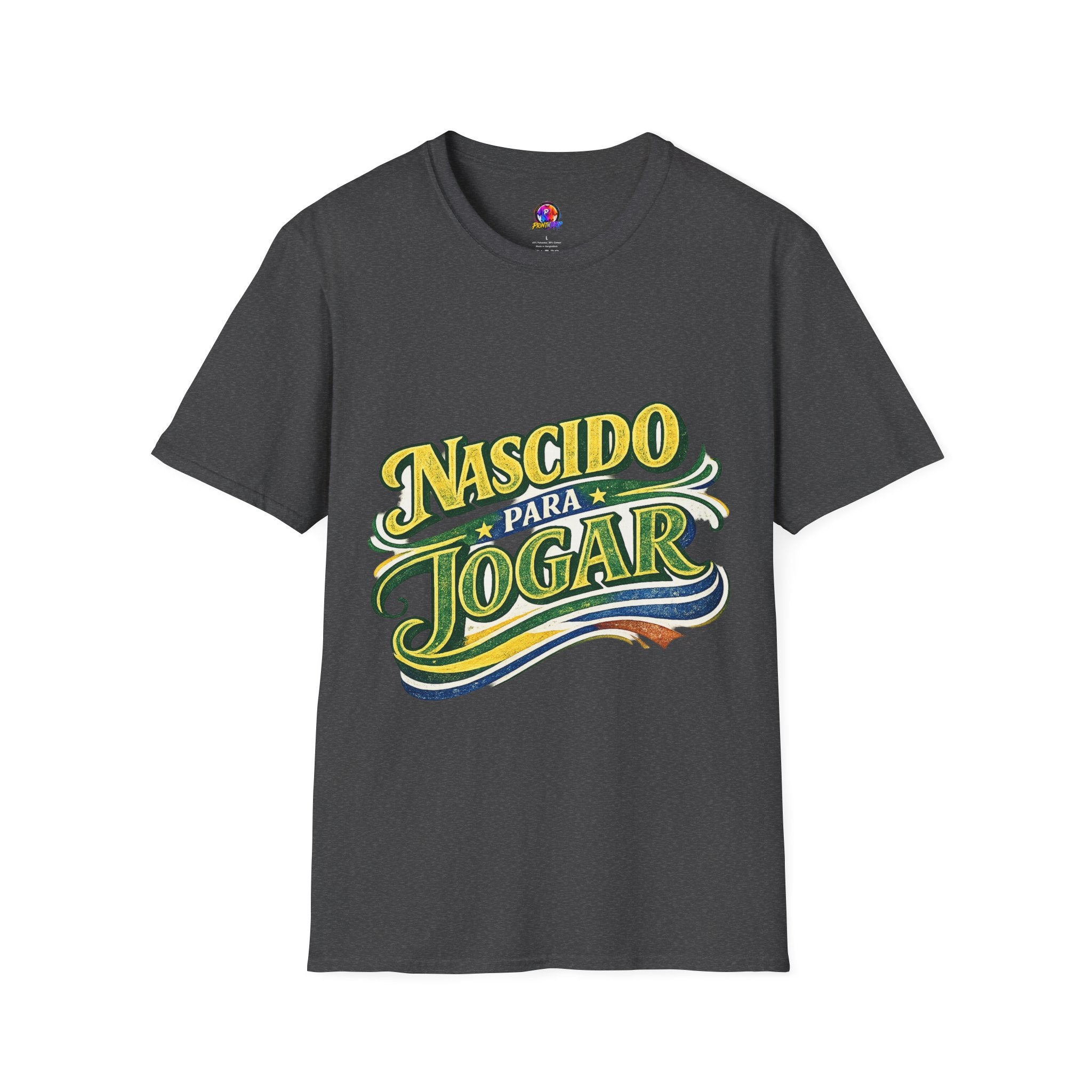 Brazil T‑Shirt — Nascido Para Jogar Vintage Brazilian Soccer Graphic Tee