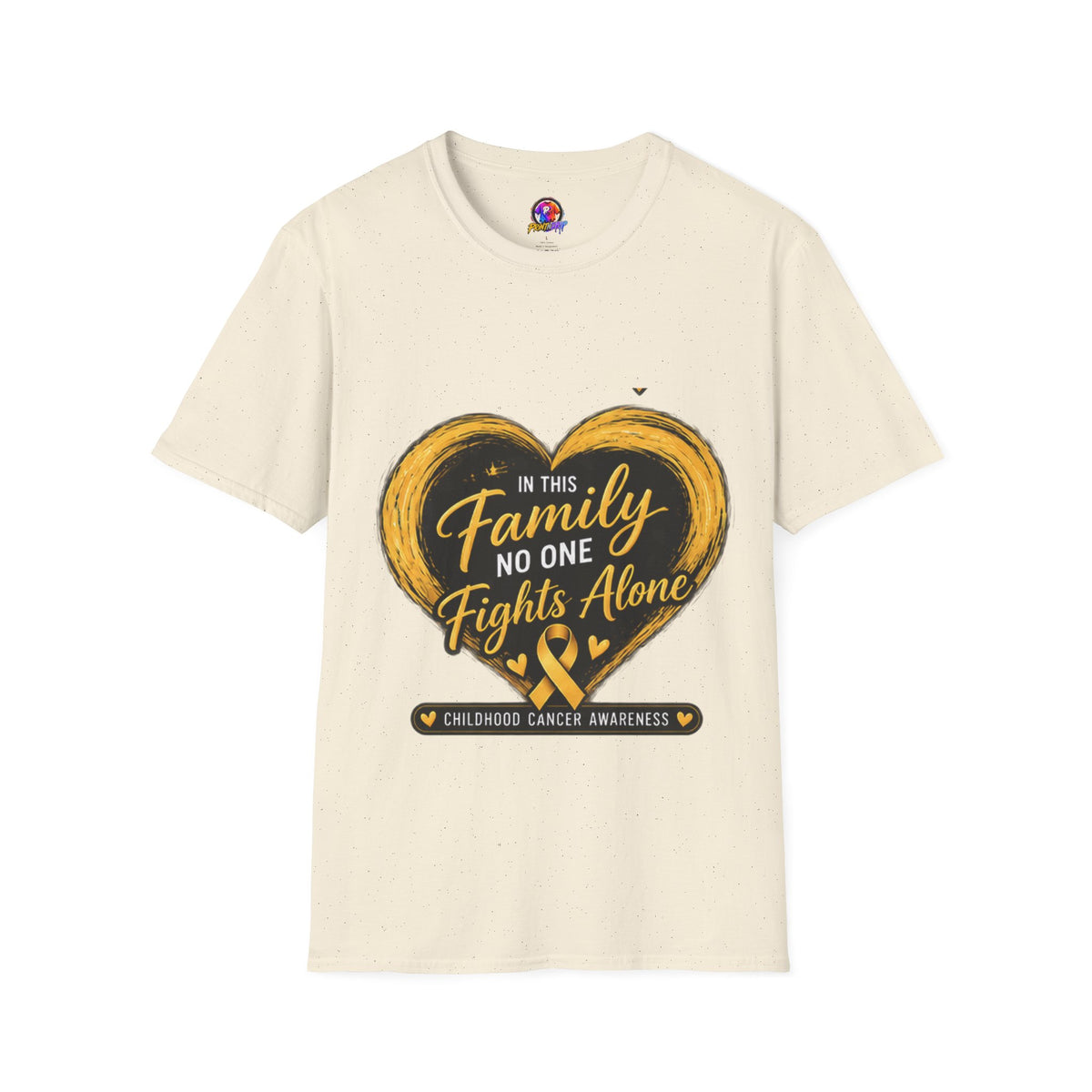 Childhood Cancer Awareness T-Shirt — "In This Family No One Fights Alone"