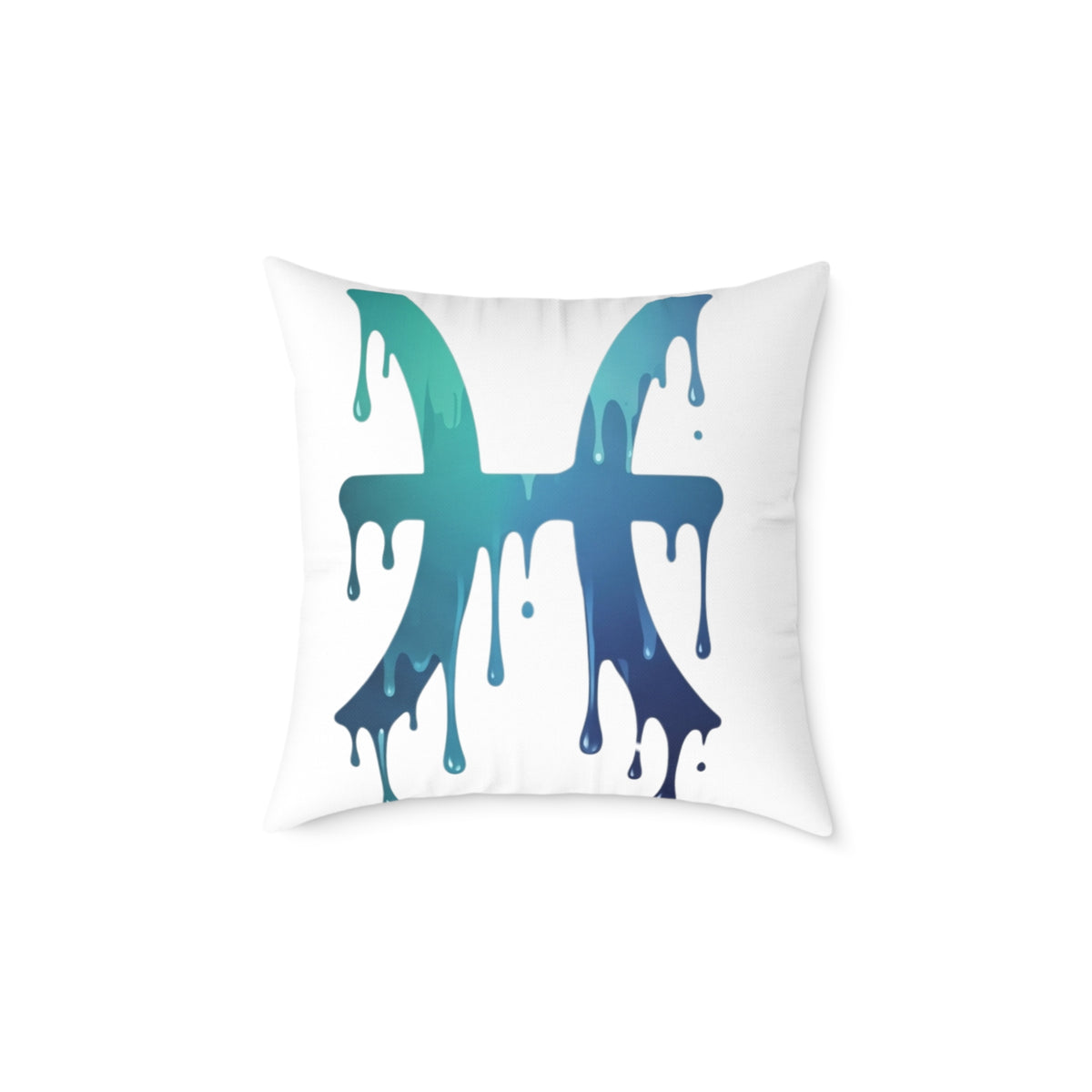 Dripping Zodiac Pisces Square Poly Canvas Pillow