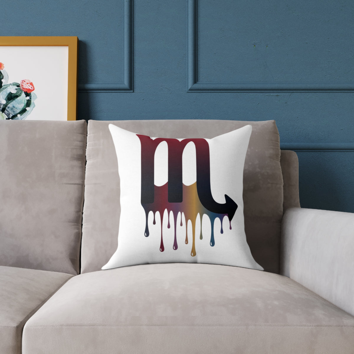 Dripping Zodiac Scorpio Square Poly Canvas Pillow
