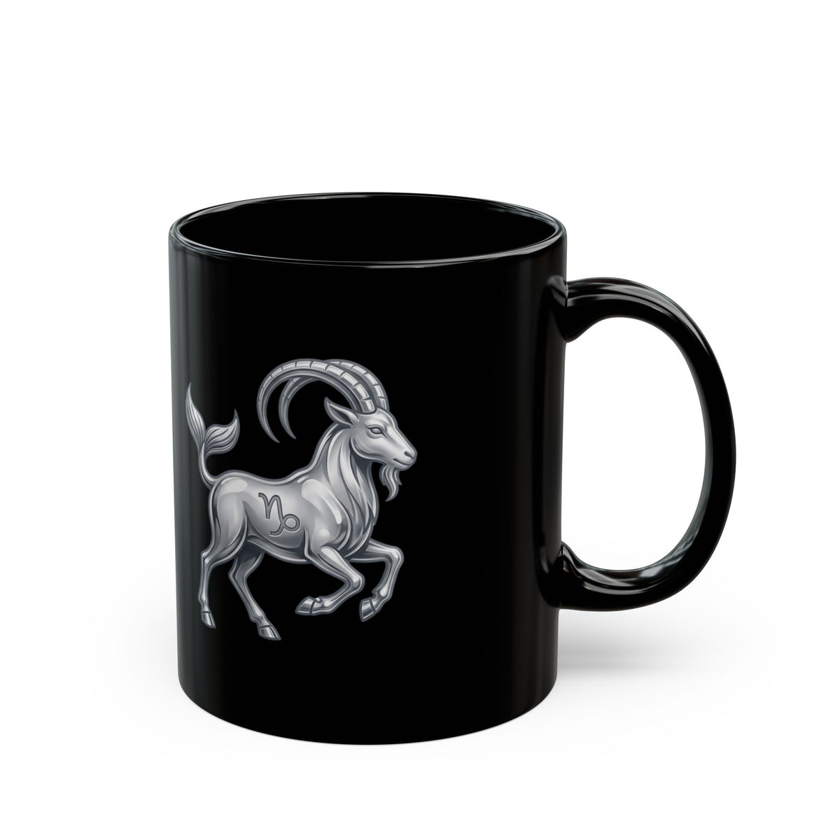 Capricorn Goat Black Mug — Zodiac Coffee Cup