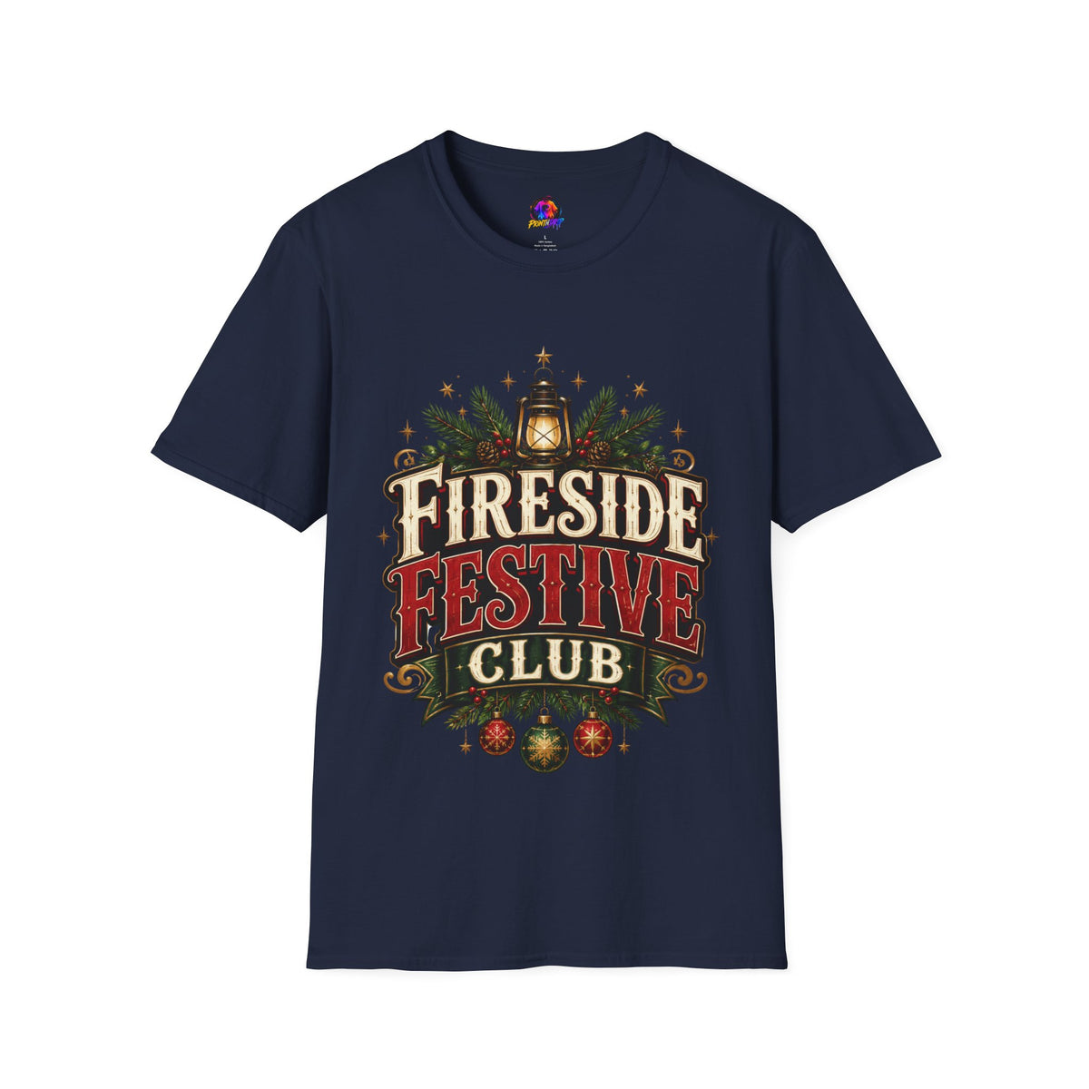 Fireside Festive Club T-Shirt — Cozy Holiday Lantern Graphic Tee