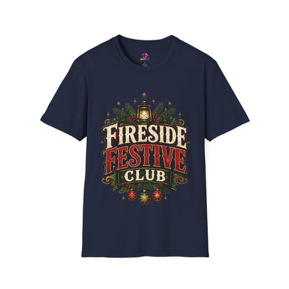 Fireside Festive Club T-Shirt — Cozy Holiday Lantern Graphic Tee