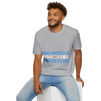Argentina Beach Vibes T-Shirt — Distressed Blue "ARGENTINA" Graphic