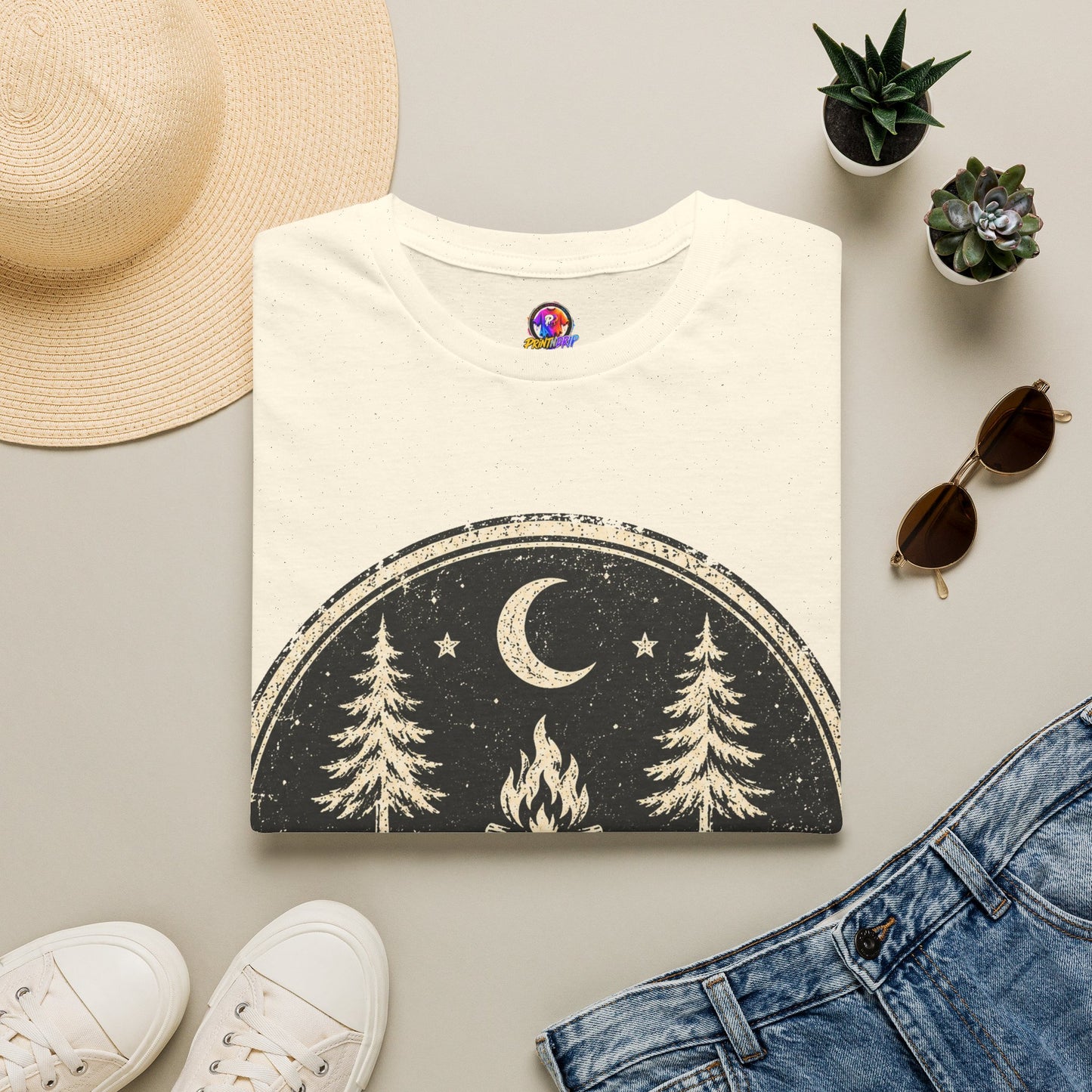 Campfire After Dark Tee — Vintage Wilderness Camping T-Shirt