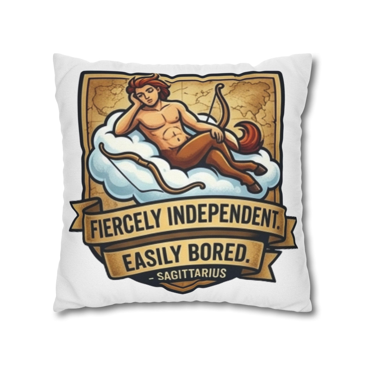Sagittarius Zodiac Pillowcase – "Fiercely Independent, Easily Bored" Decorative Throw Pillow Cover