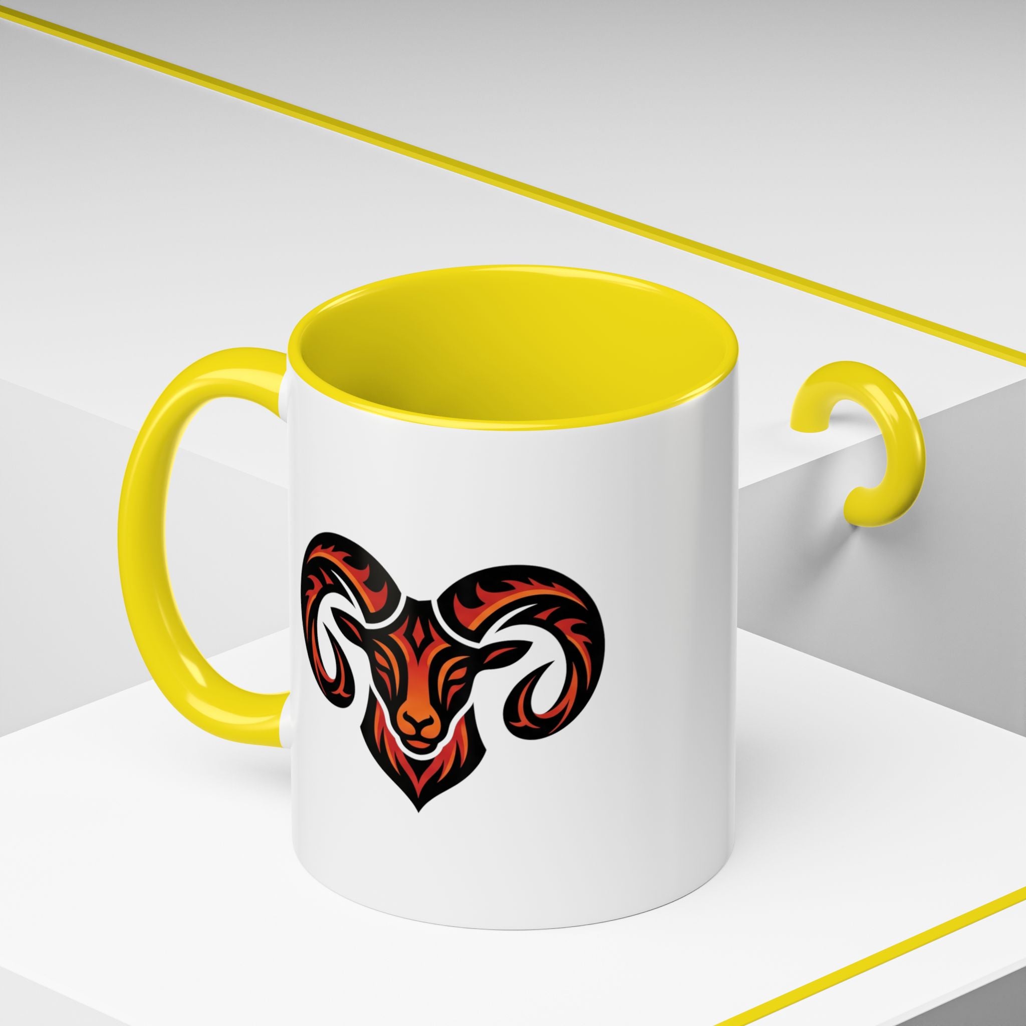 Ram Head Coffee Mug — Bold Tribal Goat Design Accent Mug