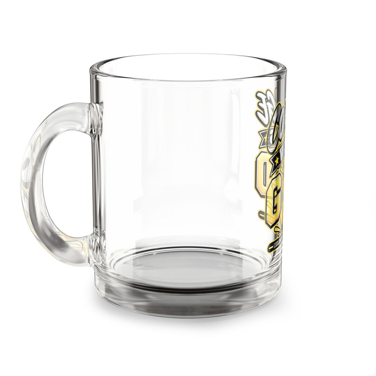 Courage Wears Gold 10oz Glass Mug — Childhood Cancer Awareness