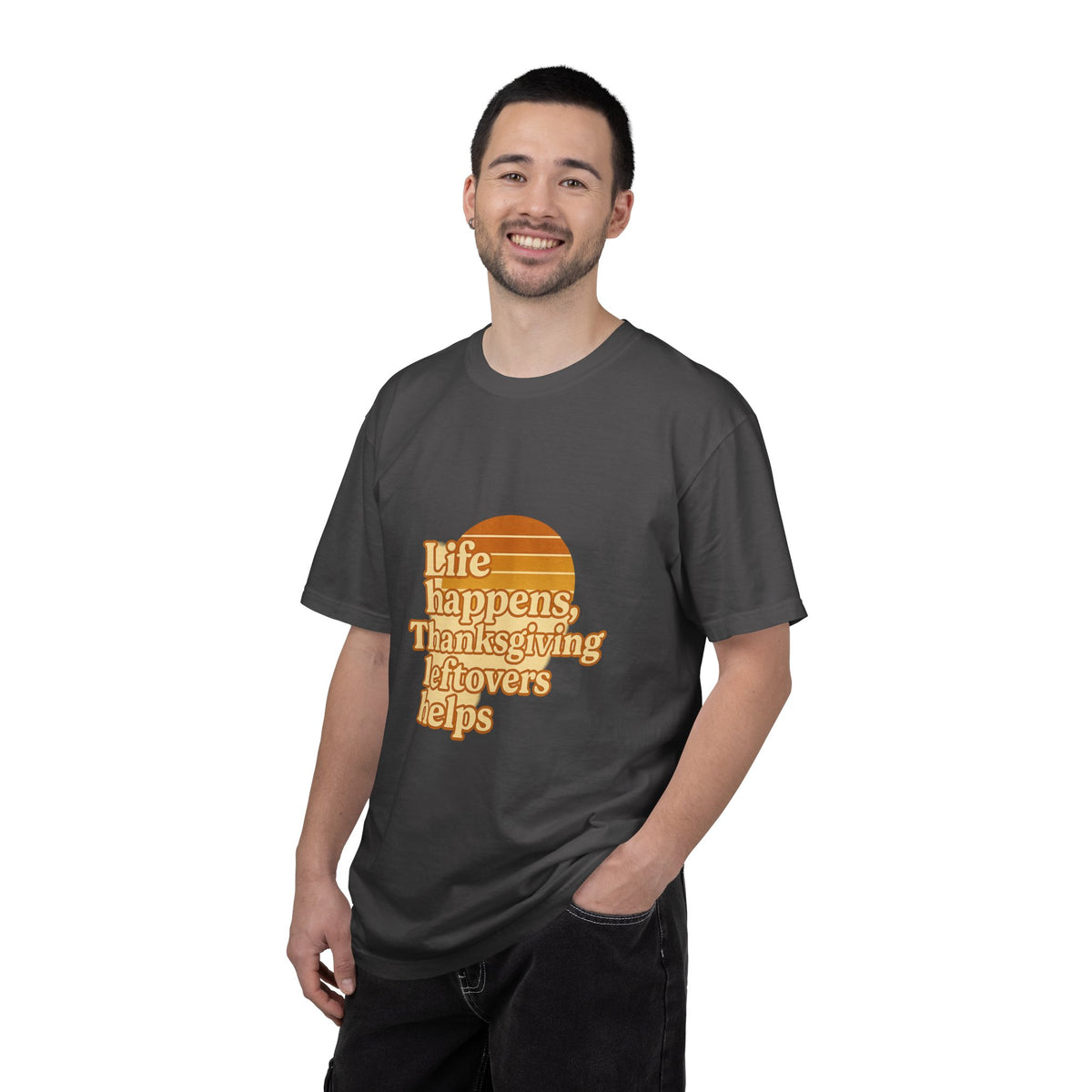Thanksgiving Leftovers T-Shirt — “Life Happens, Thanksgiving Leftovers Helps” Retro Tee - Trending Now - October 2026