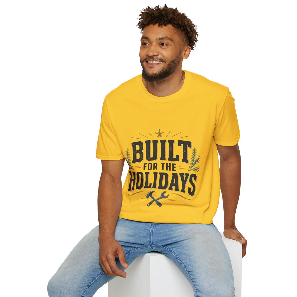 T-Shirt — "Built for the Holidays" Festive Rustic Holiday Tee (Gift for DIYers)