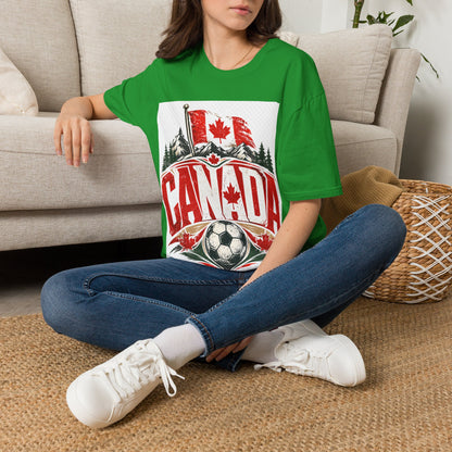 Canada Soccer T‑Shirt — Canadian Flag & Maple Leaf Crest