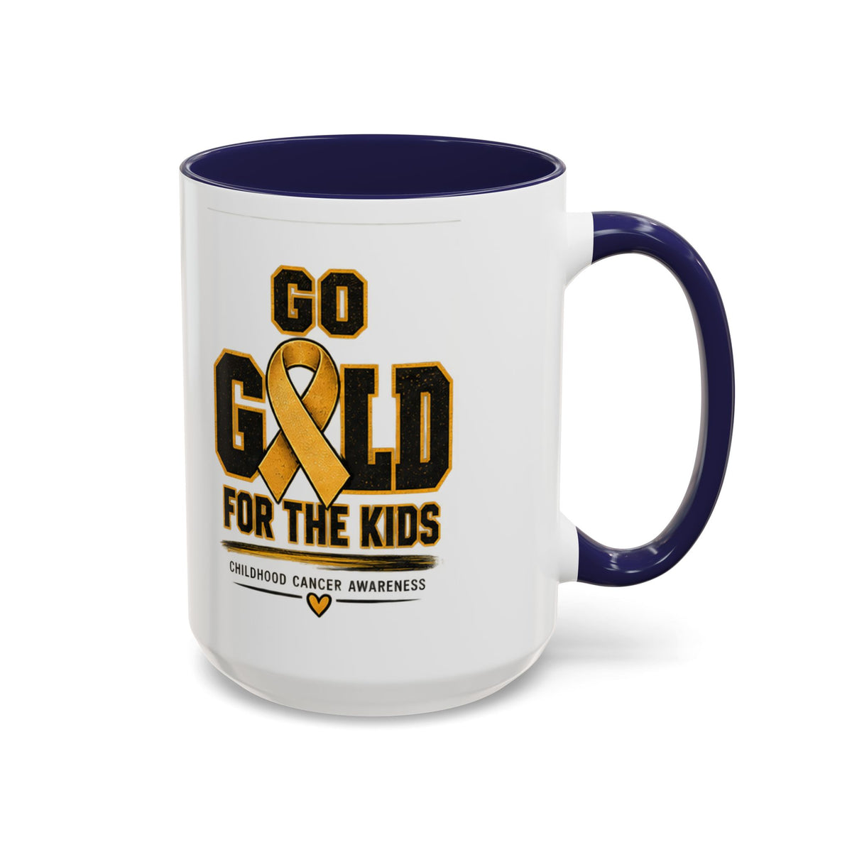 Go Gold For The Kids Accent Coffee Mug — Childhood Cancer Awareness 11/15oz