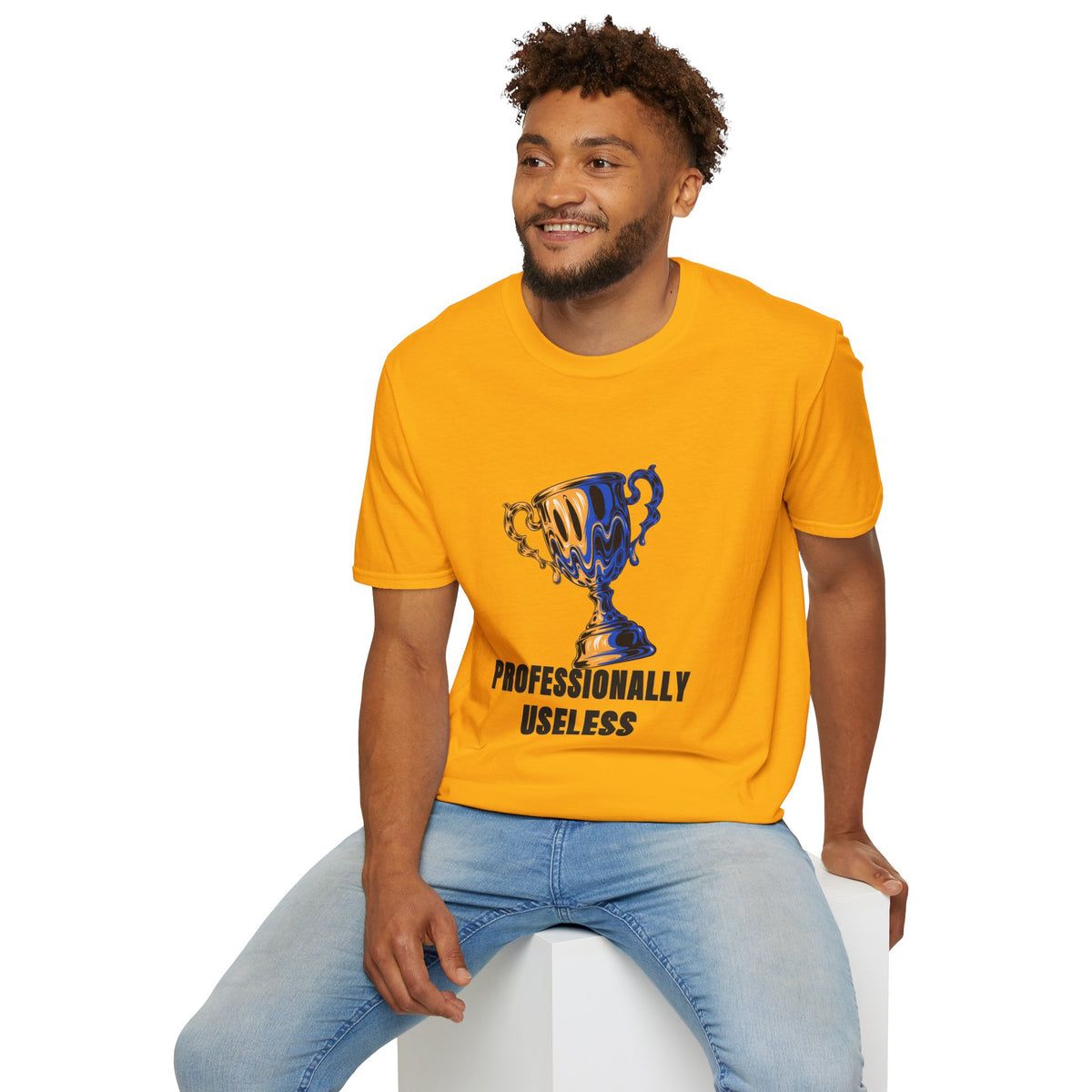 Professionally Useless T-Shirt — Retro Melting Trophy Graphic Tee - Trending Now - August 2026
