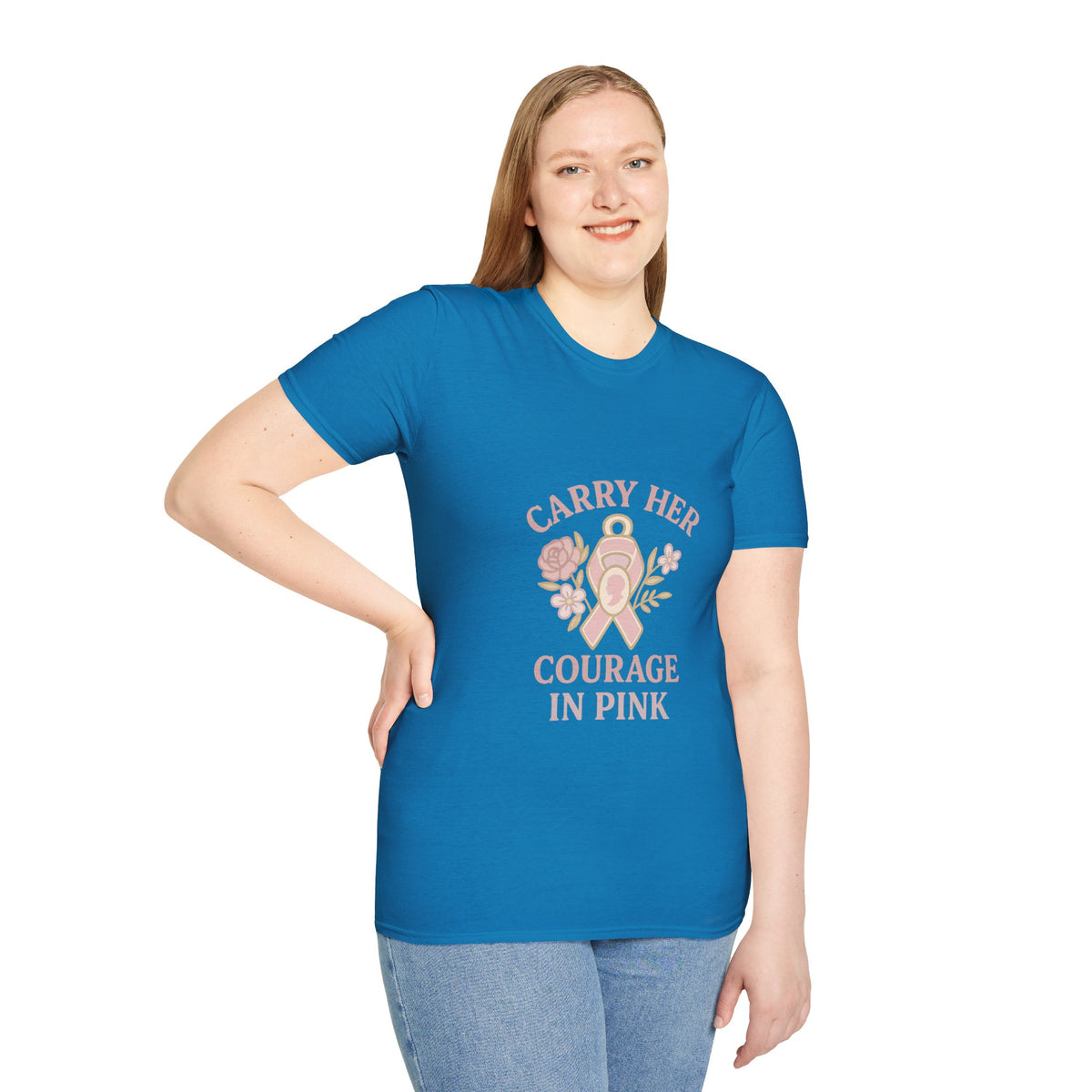 T-Shirt — "Carry Her Courage in Pink" Floral Breast Cancer Awareness Tee - Trending Now - October 2026