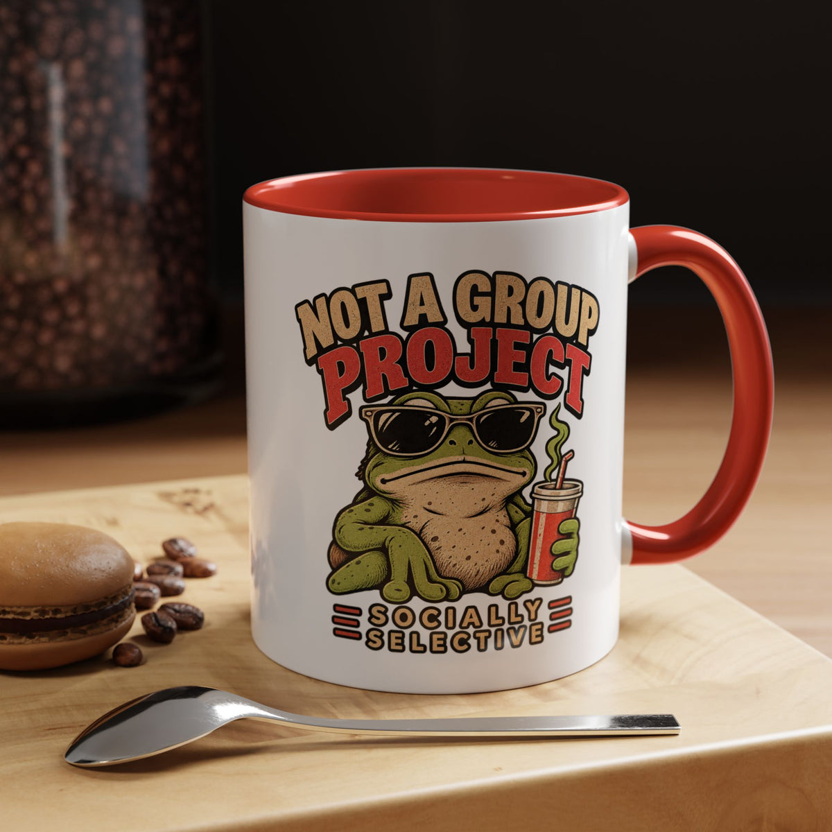 Funny And Witty "Not A Group Project" Accent Coffee Mug (11, 15oz)