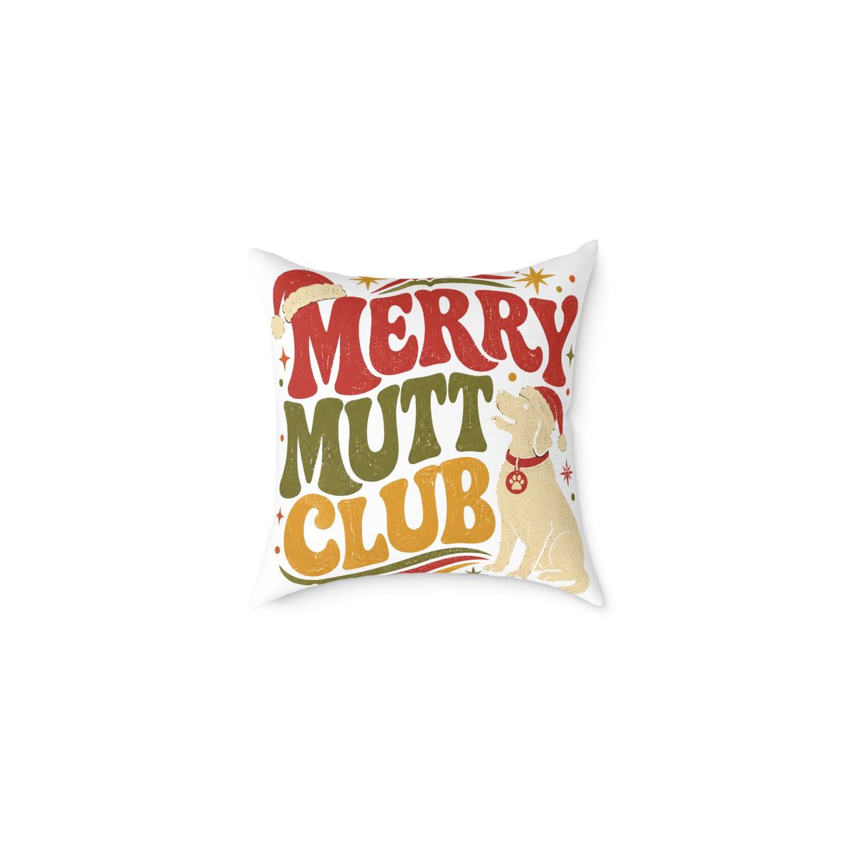 Merry Mutt Club Holiday Modern Day Christmas  Pillow