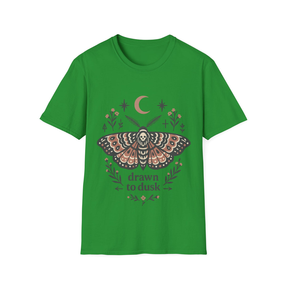 Mystic Moth T-Shirt — Crescent Moon & Floral Boho Graphic - Trending Now- August 2026