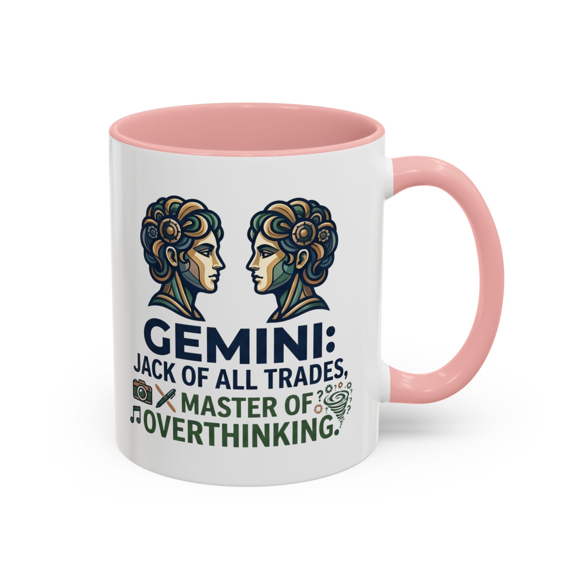 Gemini Coffee Mug – “Jack of All Trades, Master of Overthinking” Zodiac Accent Mug
