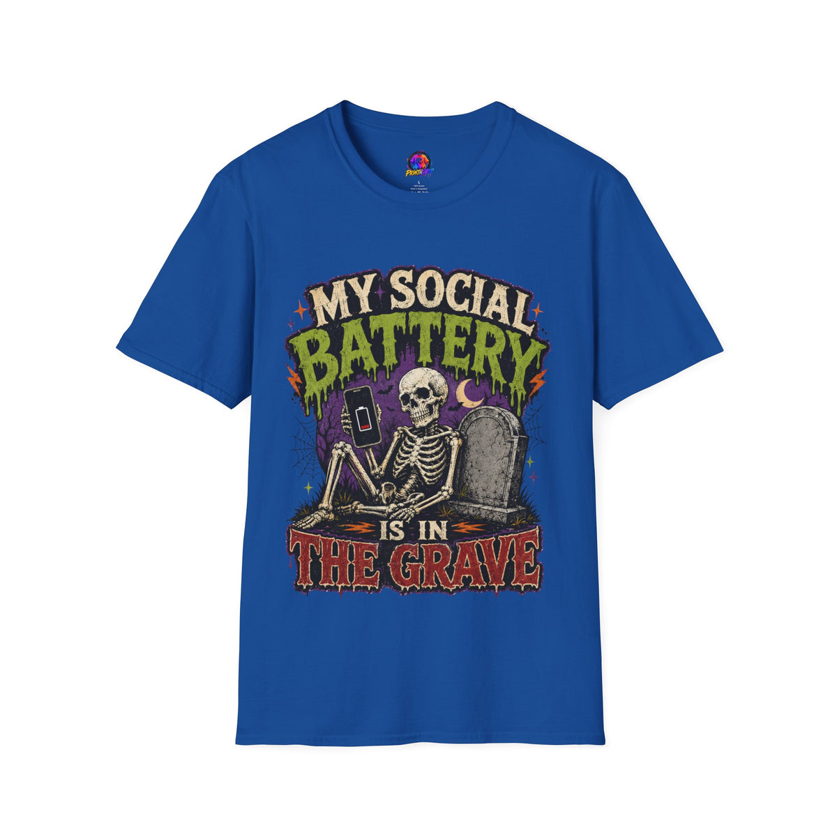 Halloween My Social Battery Unisex Softstyle T-Shirt