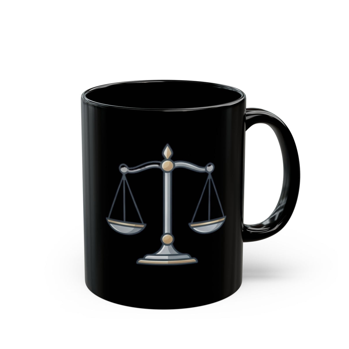 Libra Zodiac Libra Scales Black Coffee Mug — Zodiac Balance Astrology Gift