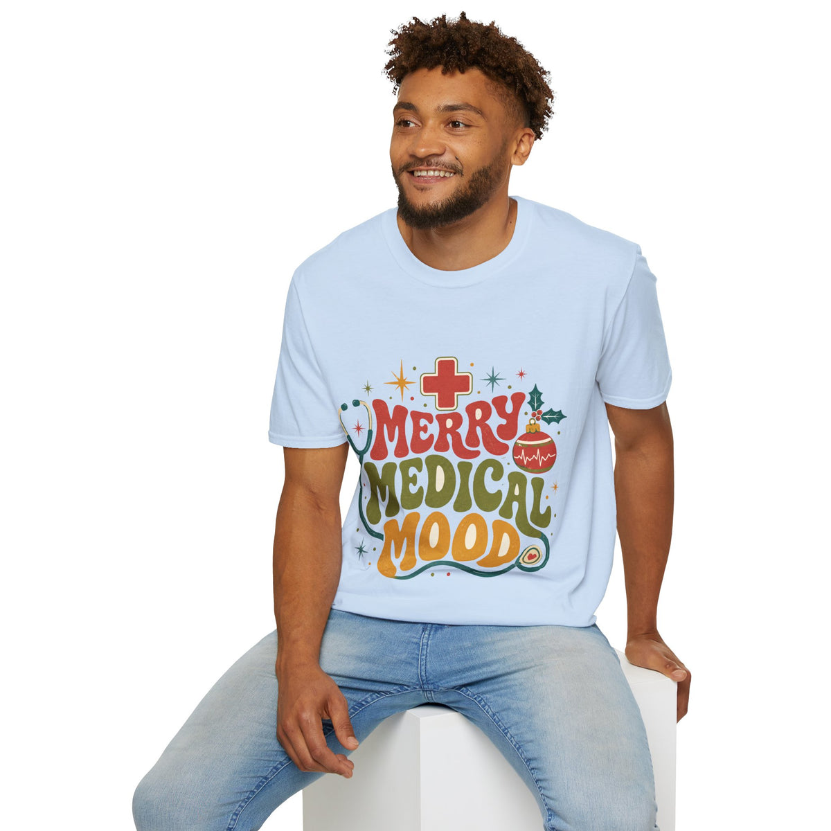 Merry Medical Mood T-Shirt — Christmas Nurse & Healthcare Holiday Tee