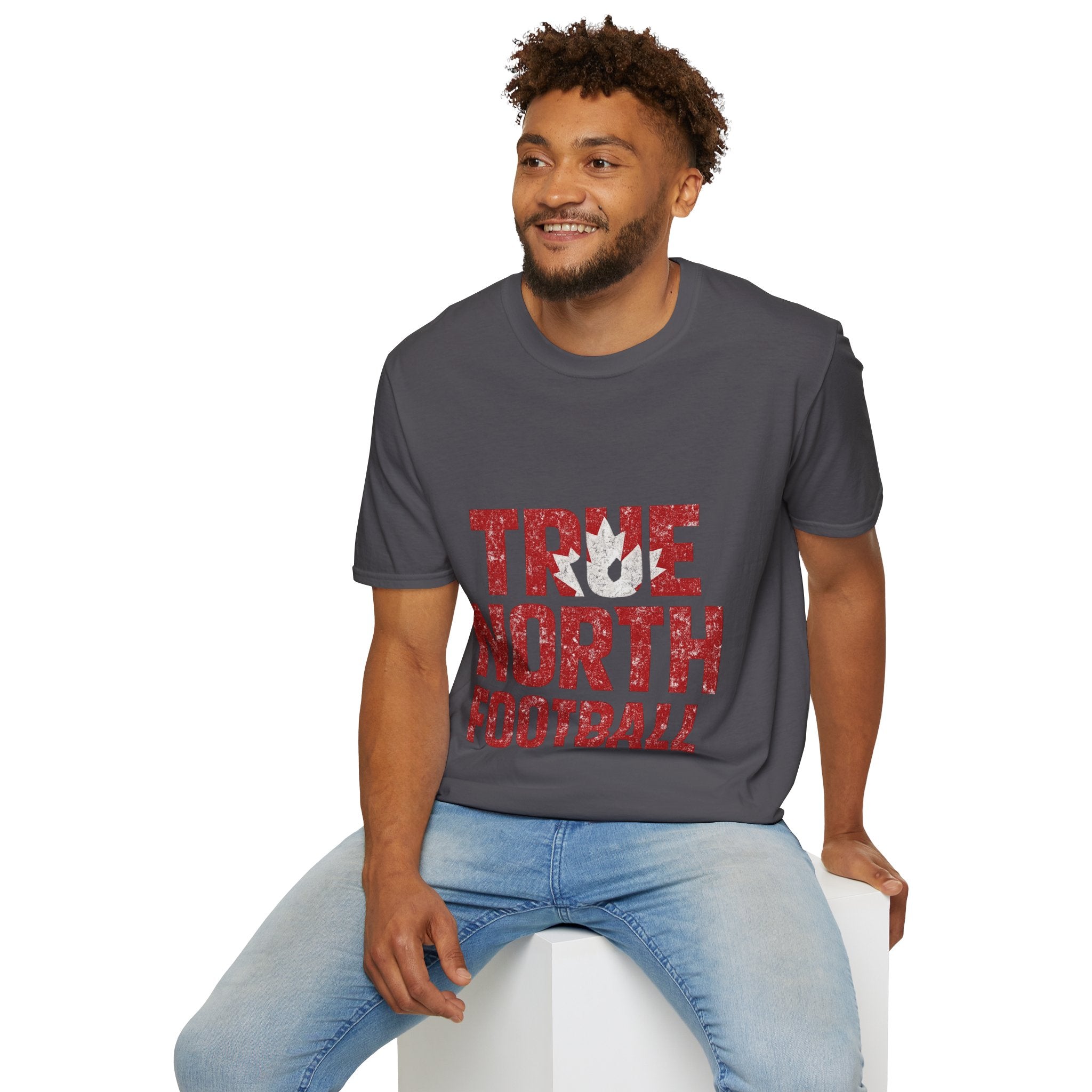 Canada True North Football T-Shirt — Vintage Canadian Maple Leaf Team Tee