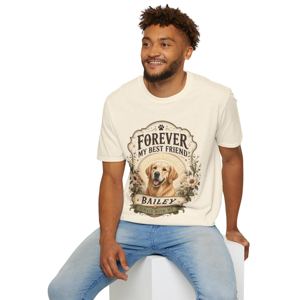 Dog Memorial T-Shirt — "Forever My Best Friend" Personalized Pet Tribute Tee